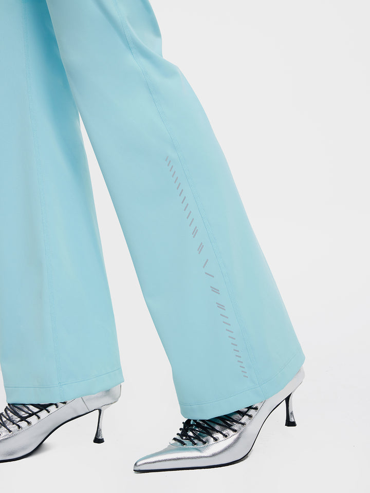 T-one Women's Slim Boot Cut Stretch Pants-Blue