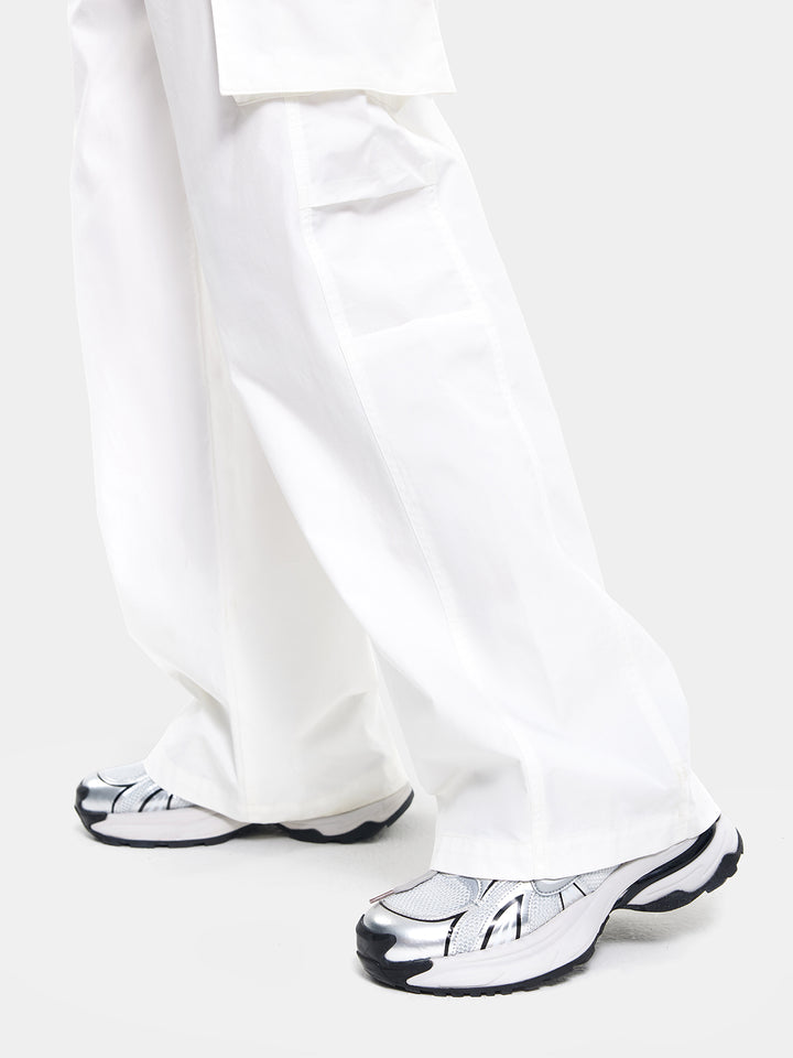 T-one Straight Symmetrical Pocket Cargo Pants-White