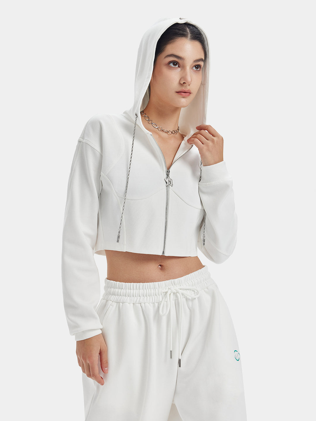 Two Piece Outfits Cropped Zip Up Hoodies Jogger Pants Sweatsuit Lounge Sets
